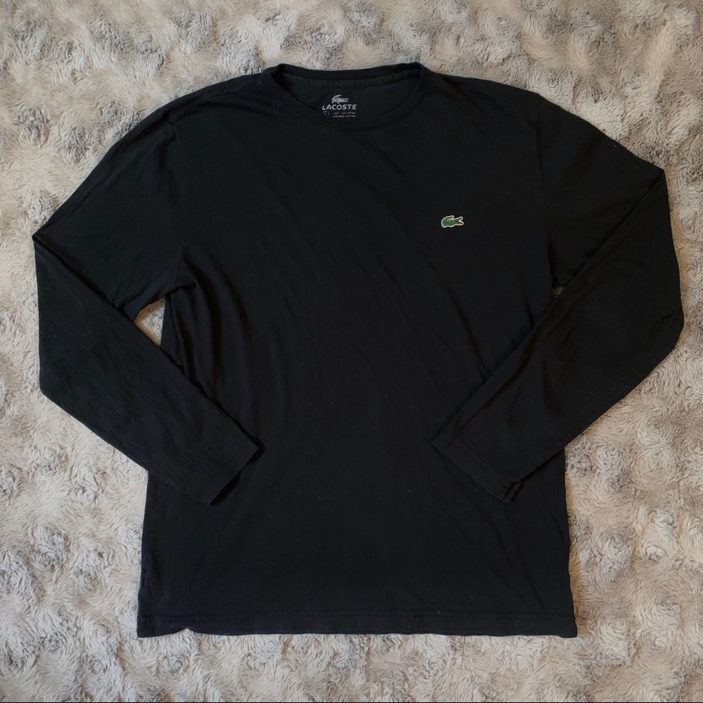Lacoste Men’s Black Long Sleeve T-shirt Size 4 Med